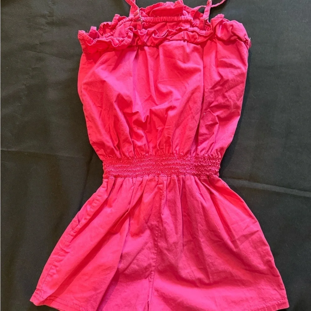 Hello Kitty Fuchsia Romper with Sequined Design